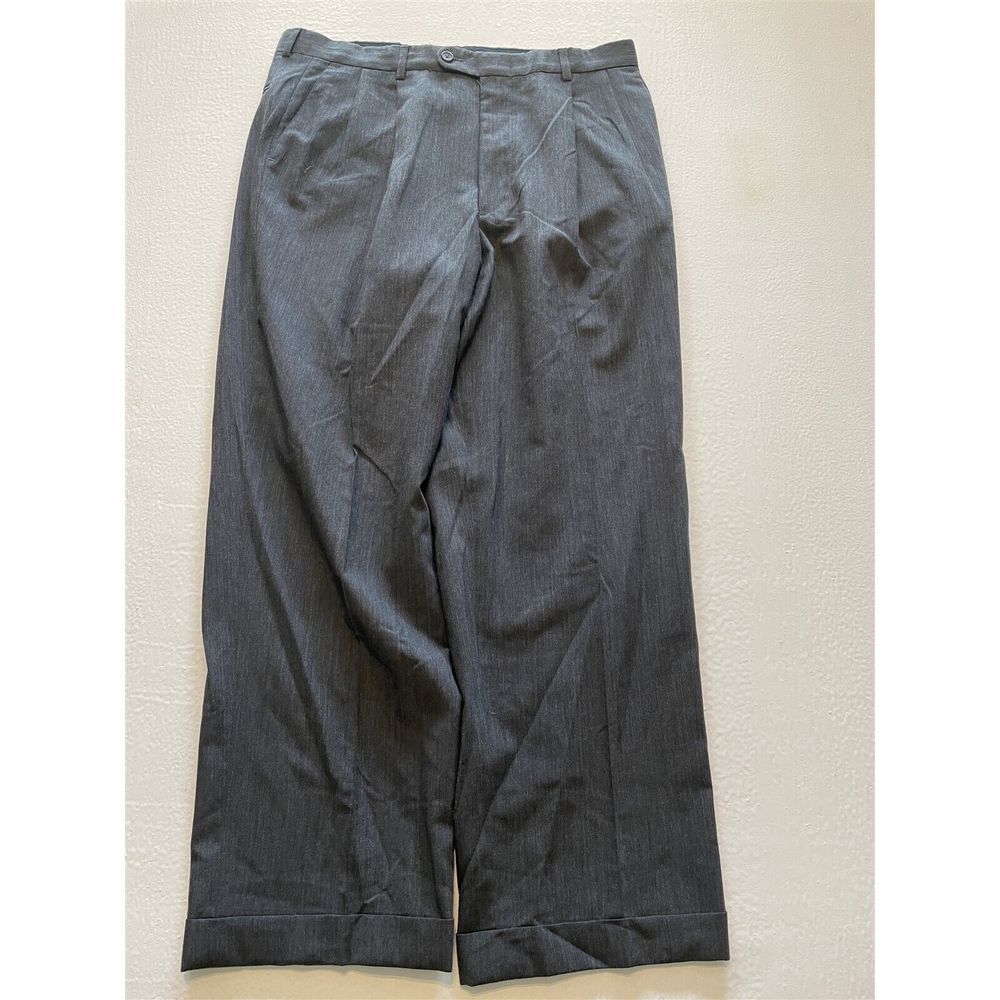 Men's Classic Gray Dress Pants - Tailored Straight Leg